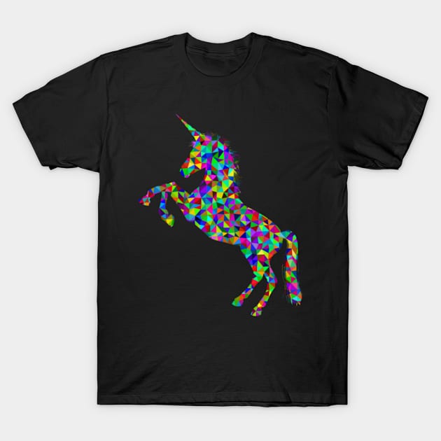 Jumping and colorful Unicorn T-Shirt by Xizin Gao